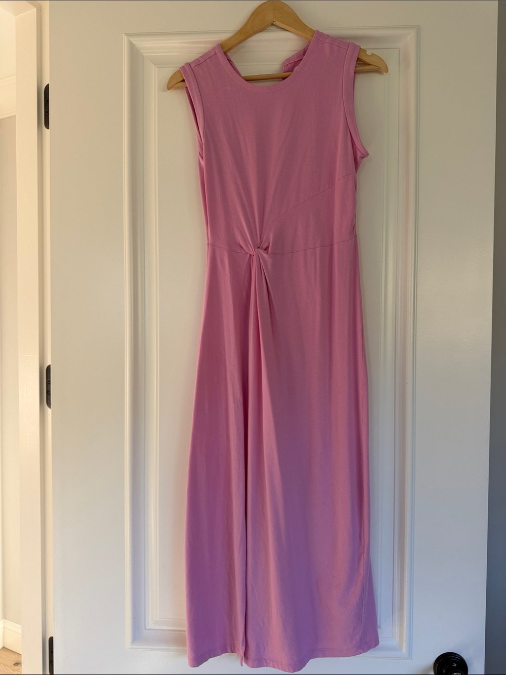 Anthropologie Pink Sleeveless Twist-Detail Maxi Dress